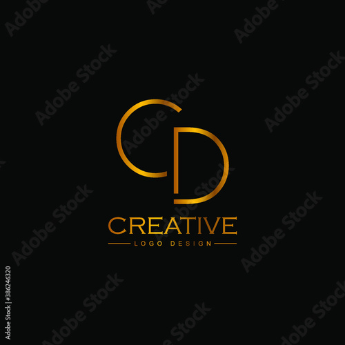 DC or CD initial letter logo design template vector