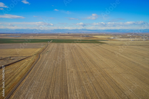 Aerial view of of suburban of Denver in Colorado 
