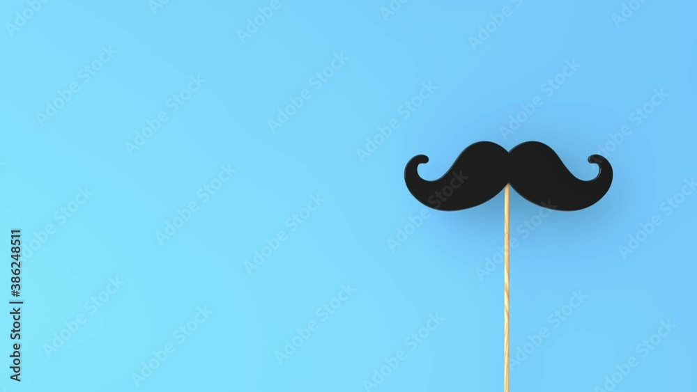 moustache on a blue background. Father's day or mens health concept moustache on a blue background. Father's day or mens health concept