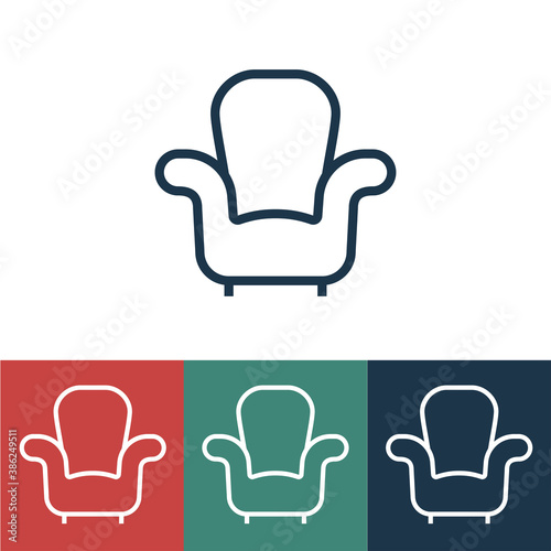 Linear vector icon with chair