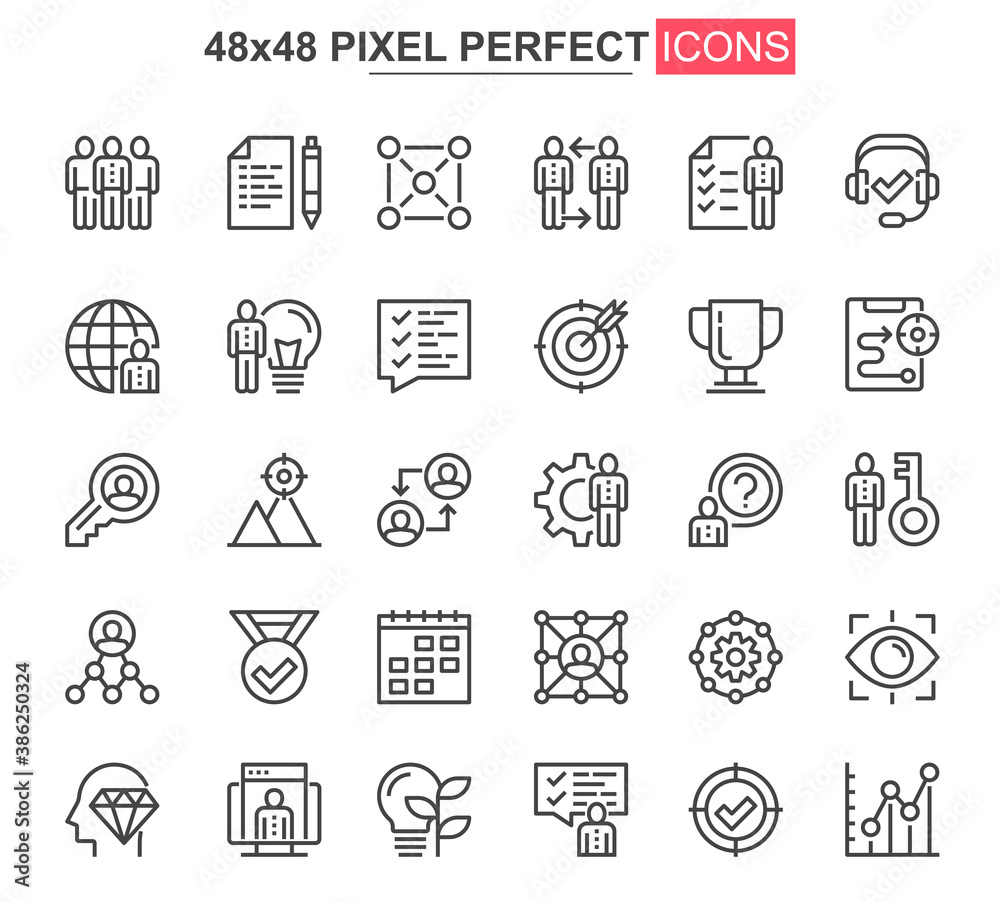 Teamwork thin line icons set. Corporate partnership and business team collaboration unique design icons. Businessman cooperation outline vector bundle. 48x48 pixel perfect linear pictogram pack. Teamwork thin line icons set. Corporate partnership and business team collaboration unique design icons. Businessman cooperation outline vector bundle. 48x48 pixel perfect linear pictogram pack.