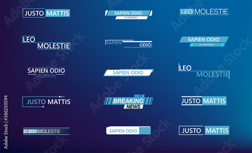 Callouts texts,titles Title call out labels callout marketing boxes lower third bars, business categories layout vector isolated. Futuristic set frame or advertising communication. Vector illustration