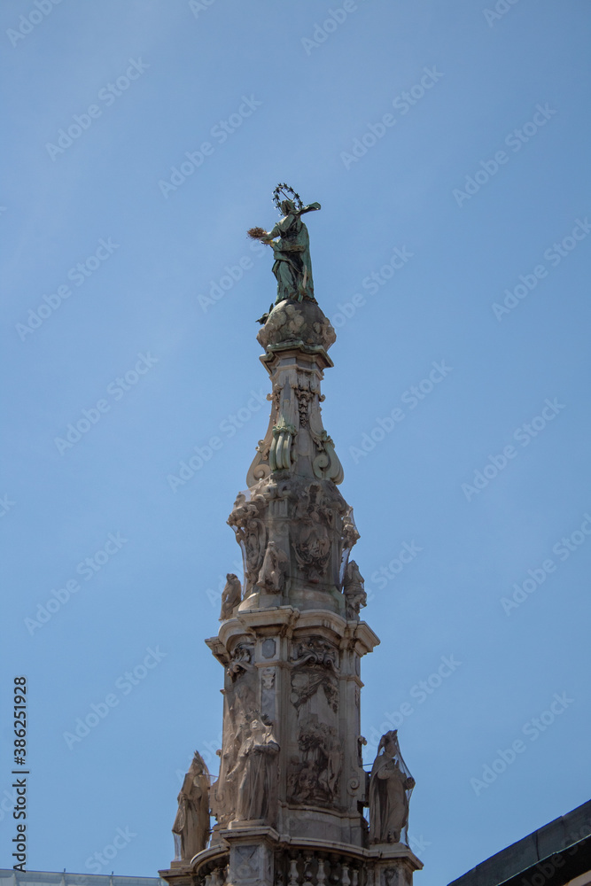 Baroque column known as Guglia dell Immacolata or Our Lady of the Immaculate Conception in Naples, Italy Baroque column known as Guglia dell Immacolata or Our Lady of the Immaculate Conception in Naples, Italy