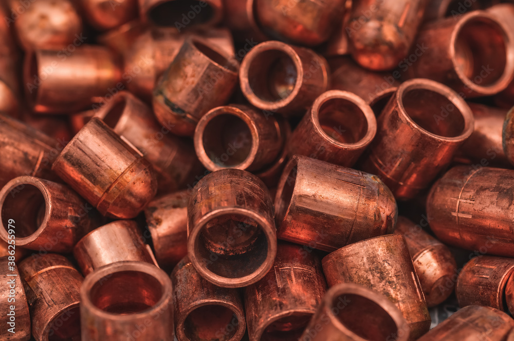 Secondary Raw Materials copper Scrap, selective focus Secondary Raw Materials copper Scrap, selective focus