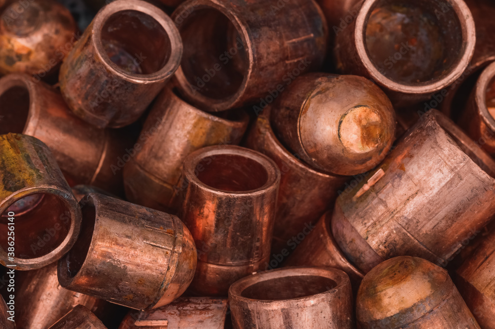Secondary Raw Materials copper Scrap, selective focus Secondary Raw Materials copper Scrap, selective focus