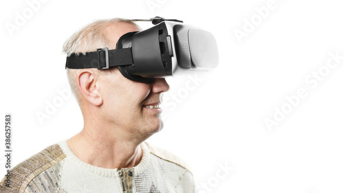 adult man in virtual reality mask © alexxndr