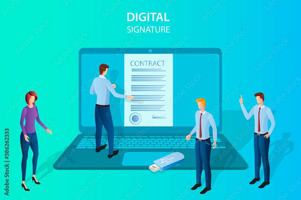 businessmen-sign-the-contract-using-an-electronic-signature-in-the