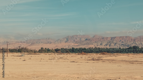 Sunny desert road in Israel 