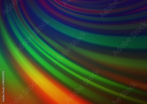 Dark Multicolor  Rainbow vector glossy bokeh pattern.