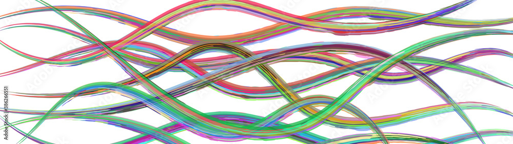 Abstract background of wavy intertwining colored lines on white Abstract background of wavy intertwining colored lines on white