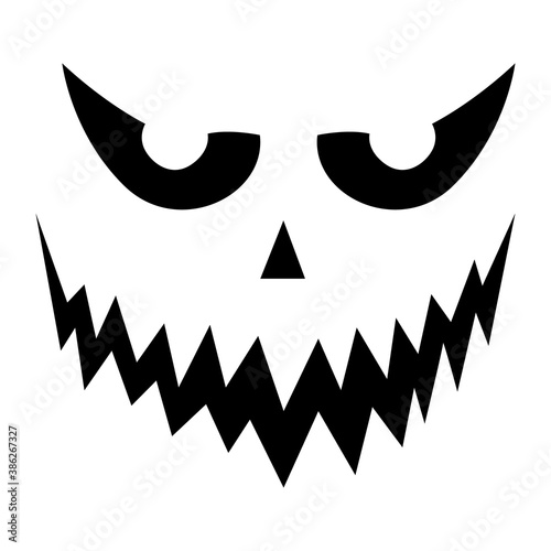Scary Halloween pumpkin face icon. Vector illustration. Halloween Mask.