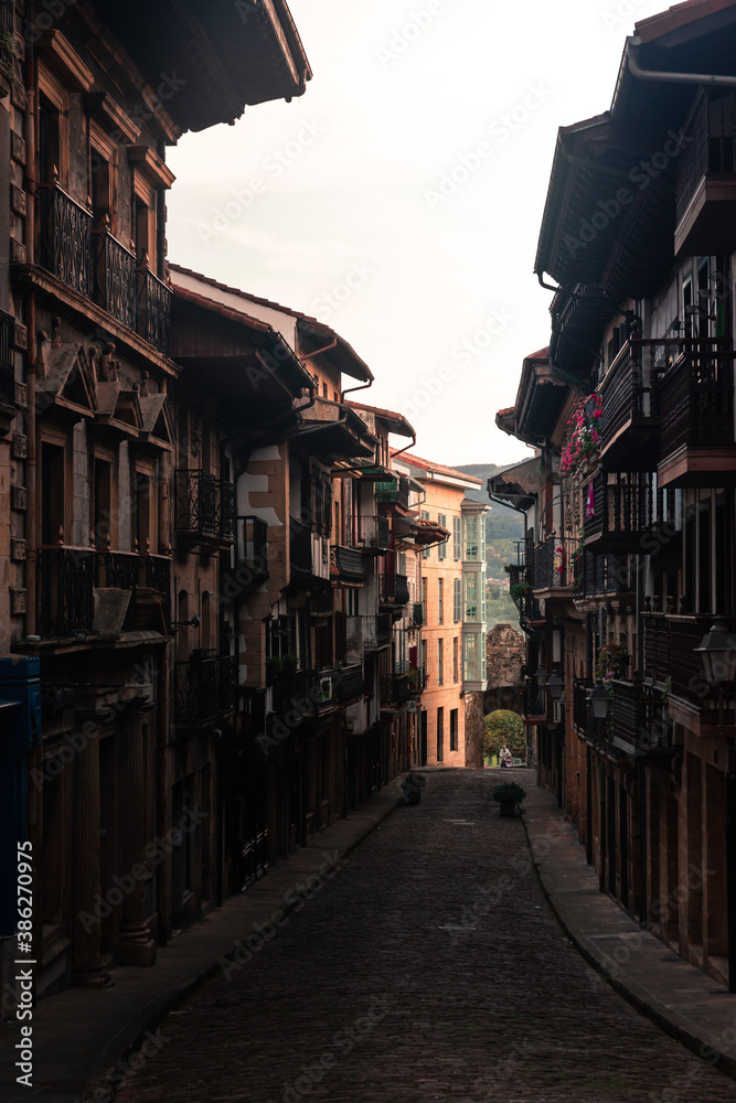 Fototapeta premium Look from Hondarribia, little town next to Donostia-San Sebastian and one of the nicest town of all Basque Country.