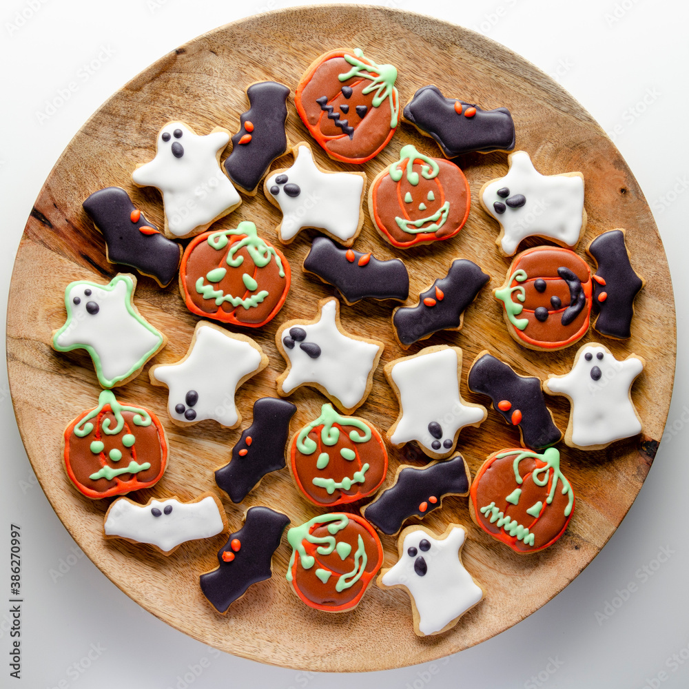 cookies for halloween on table top view Pattern
