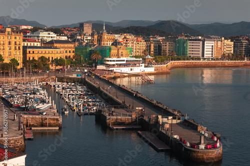 Donostia-San Sebastian coast side with the famous La Concha bay, at the Basque Country. © Jorge Argazkiak