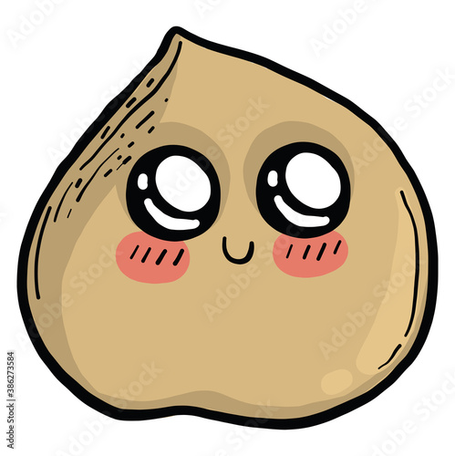 Cute chickpea, illustration, vector on white background
