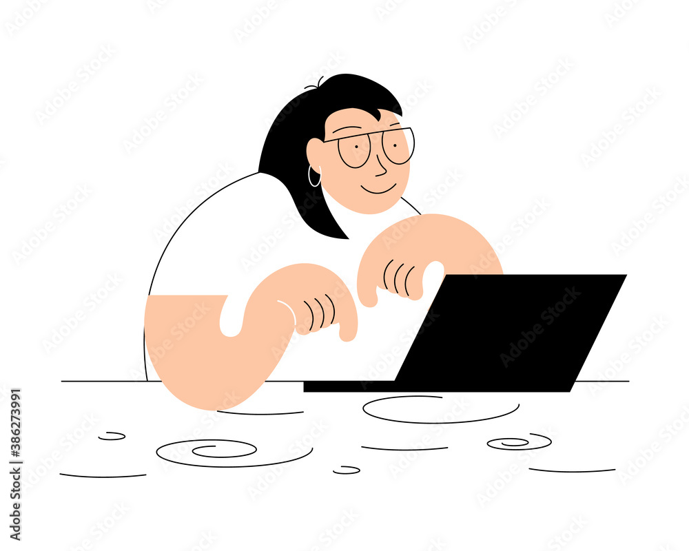 Writer create storytelling with laptop