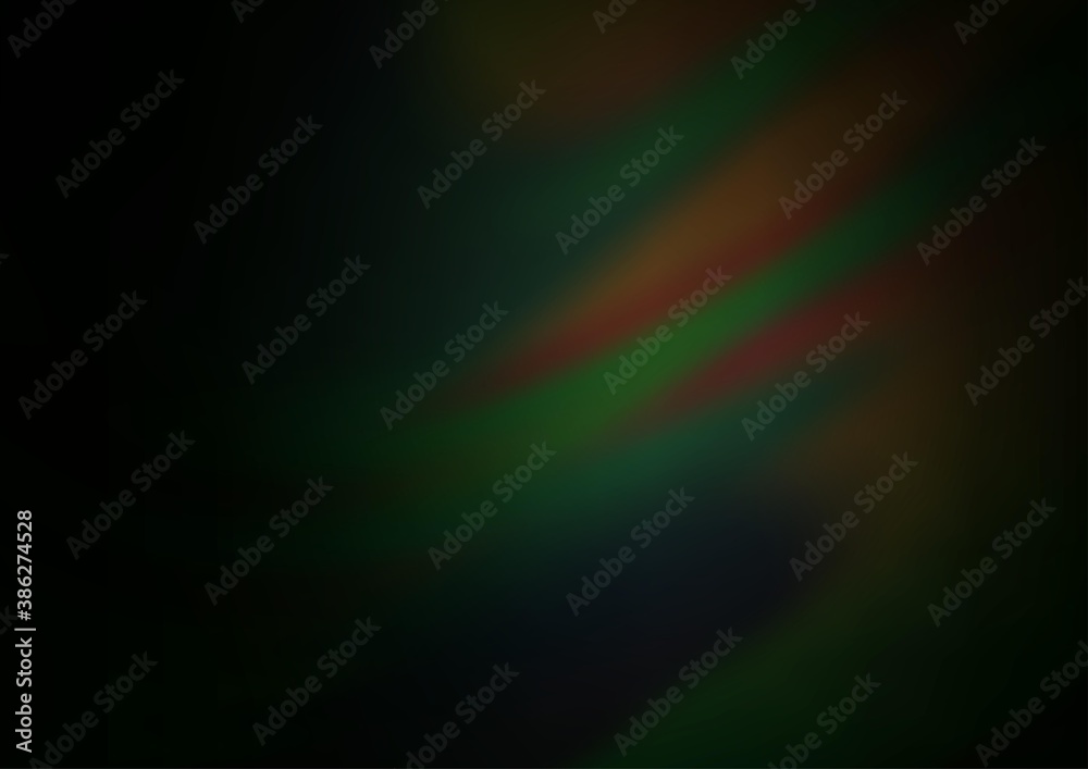 Dark Green vector blurred shine abstract template.