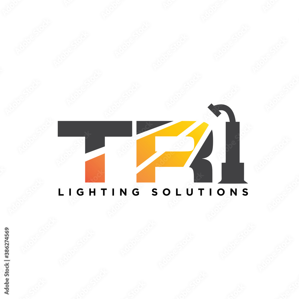t r lighting solution logo designs for electric business and power logo