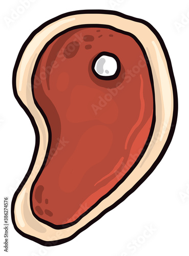 Delicious steak, illustration, vector on white background