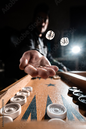 person playing Backgammon