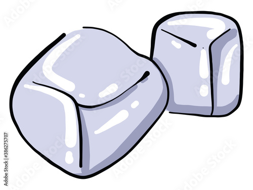 Ice cubes, illustration, vector on white background