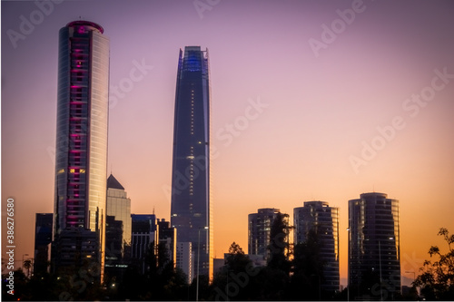 Horizontal View of the financial center of Santiago de Chile photo