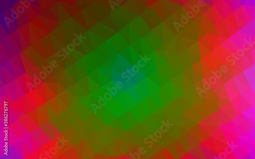 Light Multicolor  Rainbow vector polygon abstract layout.