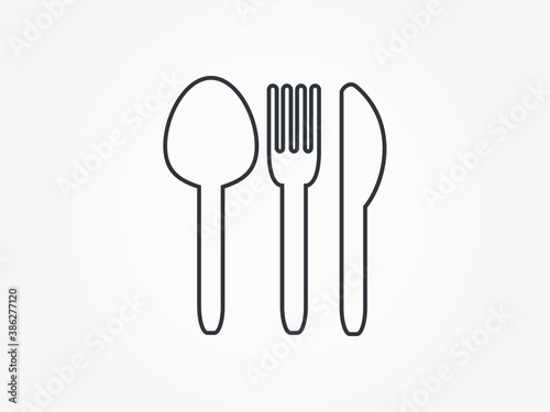 fork spoon cutlery knife icon vector eps10