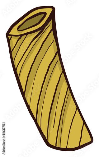 Pasta penne lisce, illustration, vector on white background