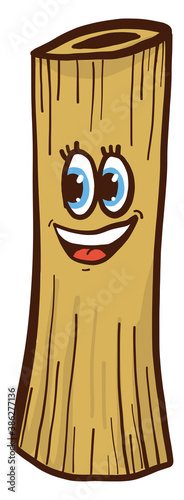 Happy Pasta penne lisce , illustration, vector on white background