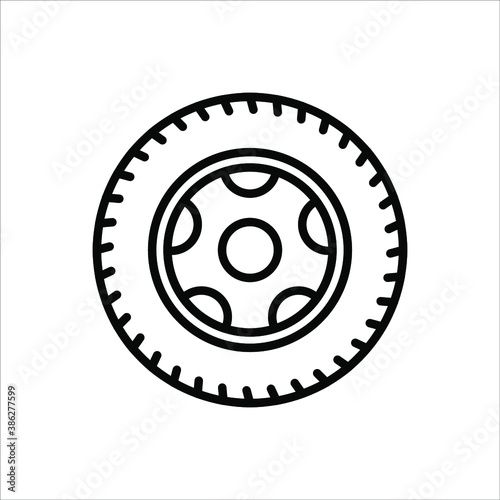 Tire black vector icon illustration on white backgrond