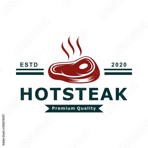 Meat Steak abstract Vector Logo Design Template