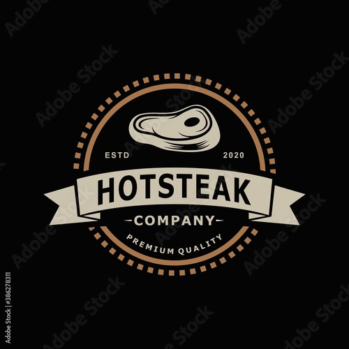 Meat Steak abstract Vector Logo Design Template