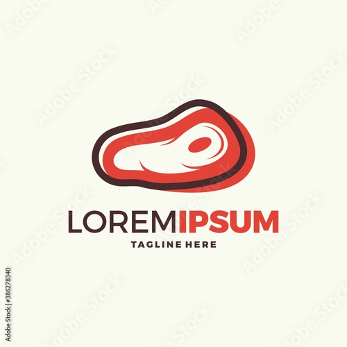 Meat Steak abstract Vector Logo Design Template