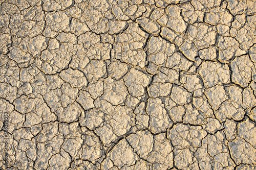 Dry land texture, deep crack. Cracked ground background. Effects of heat and drought. effects of global warming. 