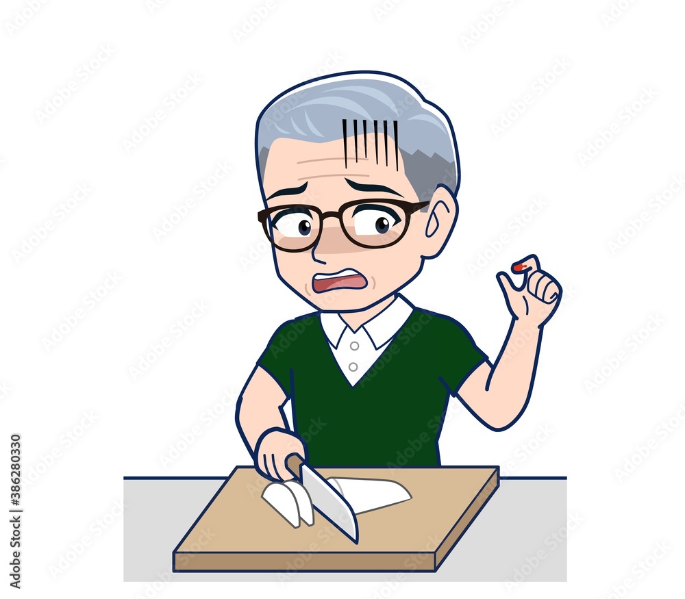 White-haired man in green short sleeves White-haired man in green short sleeves