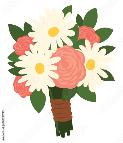 Pretty boquet, illustration, vector on white background.