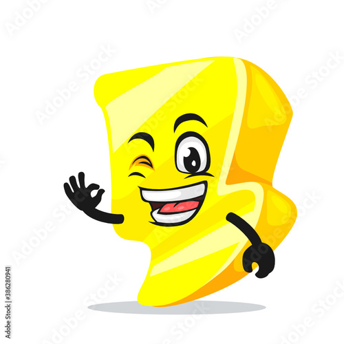 vector illustration of thunder mascot or character 