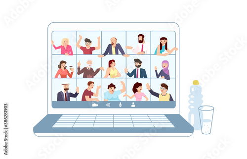Laptop with online meeting