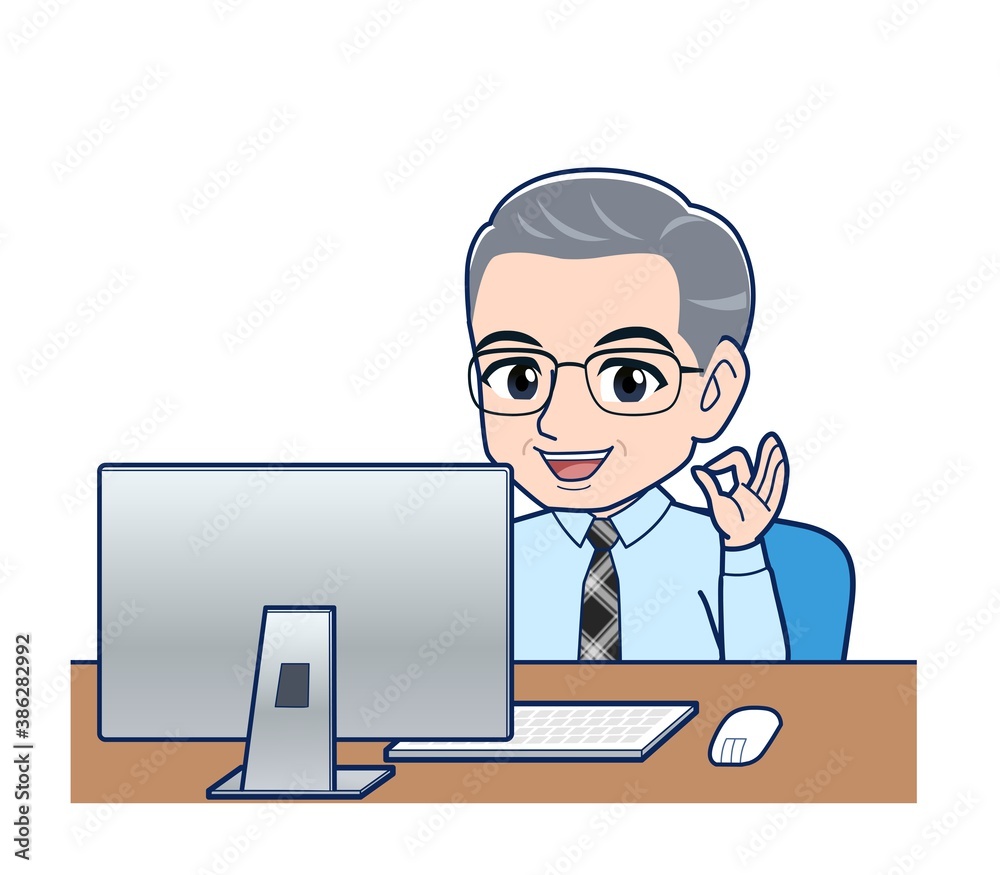 Office worker gentleman in a blue shirt Office worker gentleman in a blue shirt
