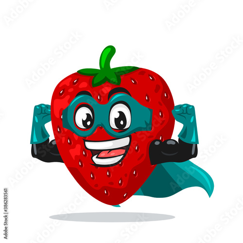 vector illustration of strawberry mascot or character 