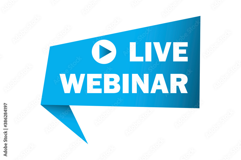 Free live webinar. Online learning banner. Live broadcast icon. Vector illustration. Stock image. Free live webinar. Online learning banner. Live broadcast icon. Vector illustration. Stock image.