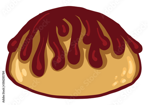 Tasty bisquit, illustration, vector on white background.