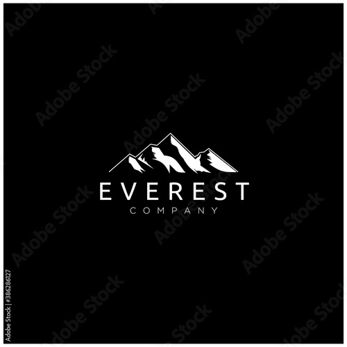 Simple Modern Mountain Logo Design Vector