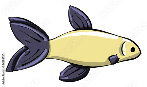 Big yellow fish, illustration, vector on white background.