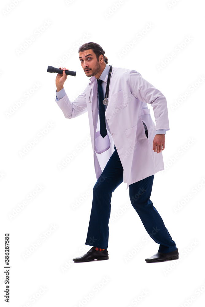 Young male doctor isolated on white Young male doctor isolated on white