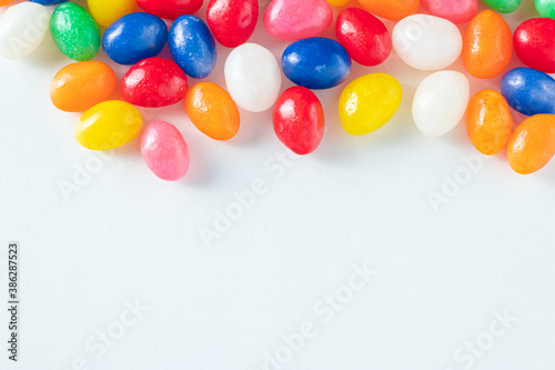 Colorful Jellybeans on a White Background