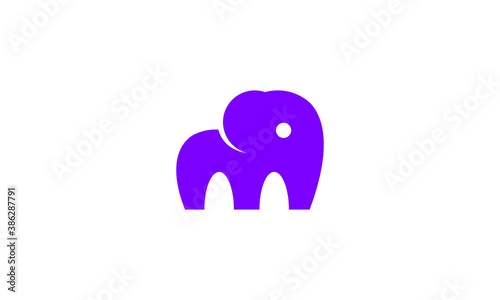 Creative Vector Illustration Logo Design. Cute Elephant Concept.