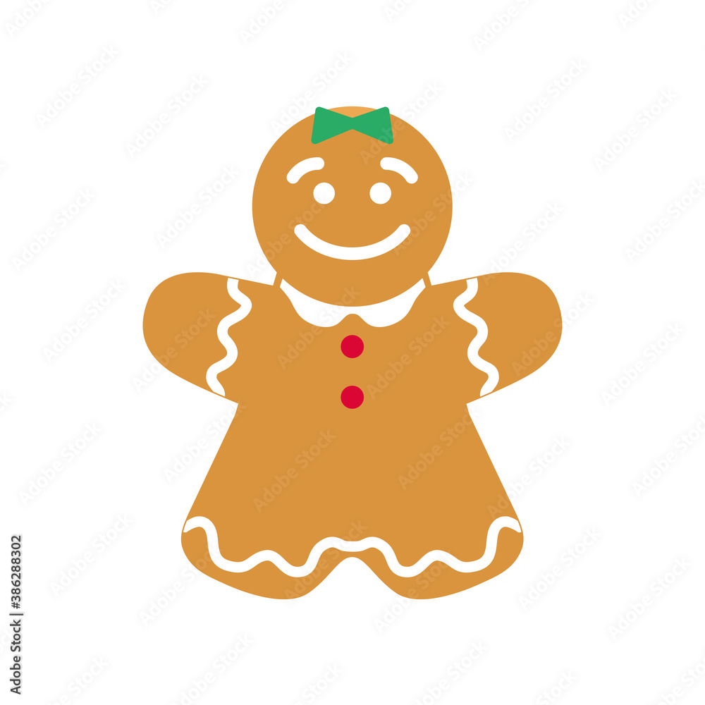 Obraz premium Galleta de navidad. Mujer de jengibre. Pan de jengibre