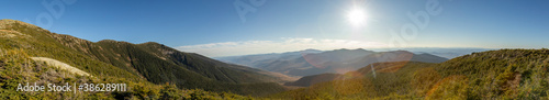 Franconica Notch's southern end from the western side of Mount Lafayette